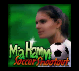 Mia Hamm Soccer Shootout title screen for GameBoy Color